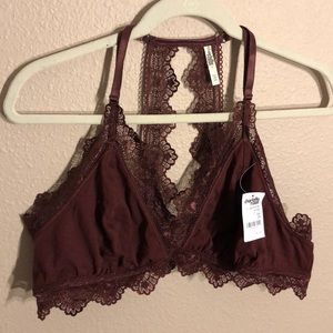 Charlotte Russe maroon bralette NWT